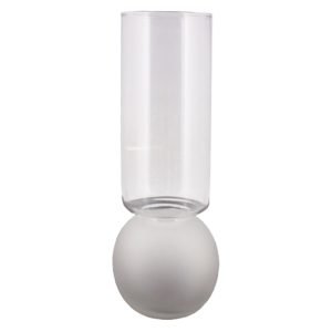 Extra Tall Bulb Vase with Frosted Base by HomArt