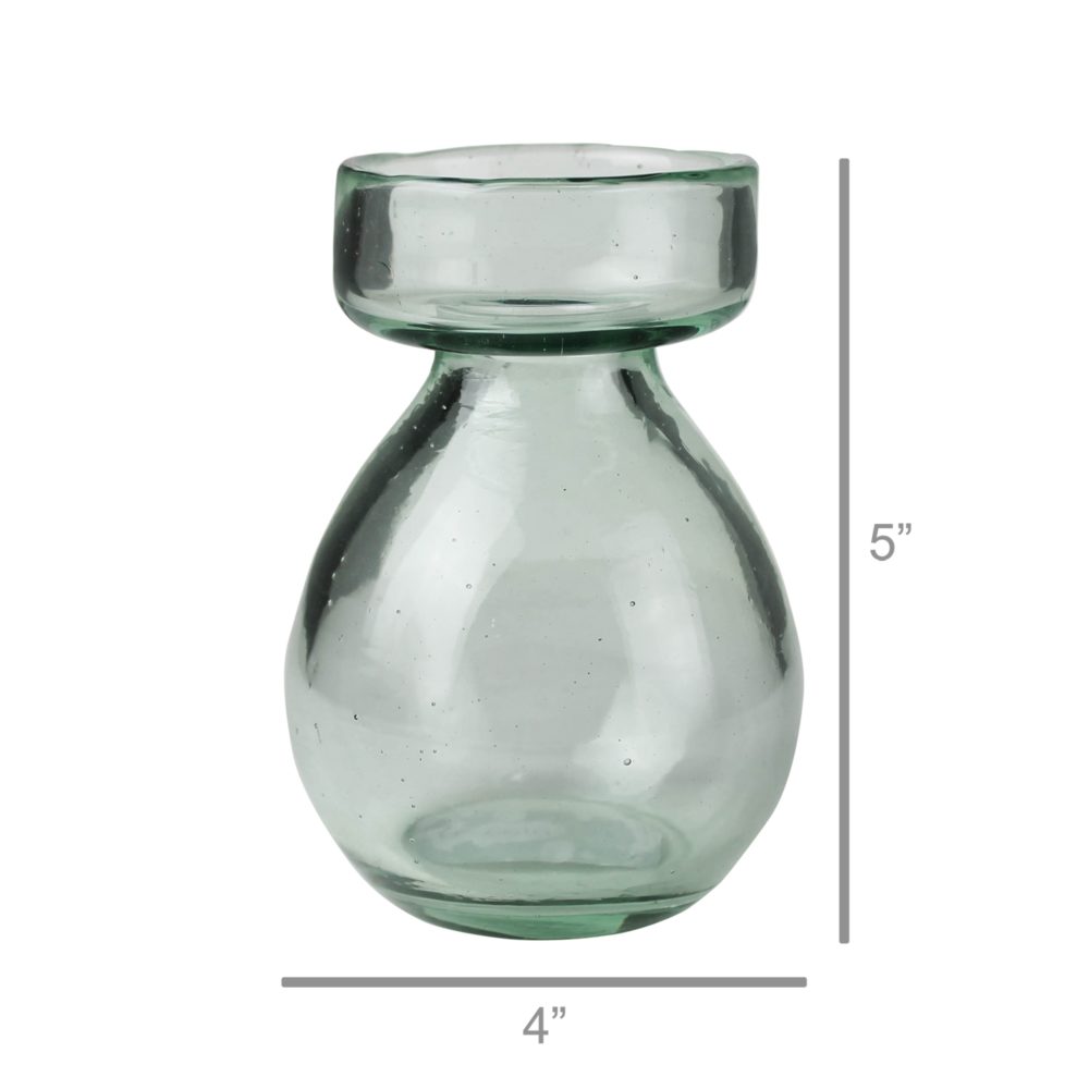 Clear Recycled Glass Bulb Vase by HomArt - Image 3