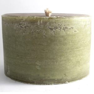 Round Dark Green 1 Wick Pillar Candle 9"d x 6"h by BIDKhome