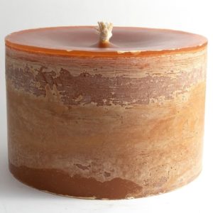 Round Cognac 1 Wick Pillar Candle 9"d x 6"h by BIDKhome