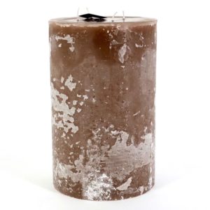Pillar 4 Wick Taupe Super Candle by BIDKhome