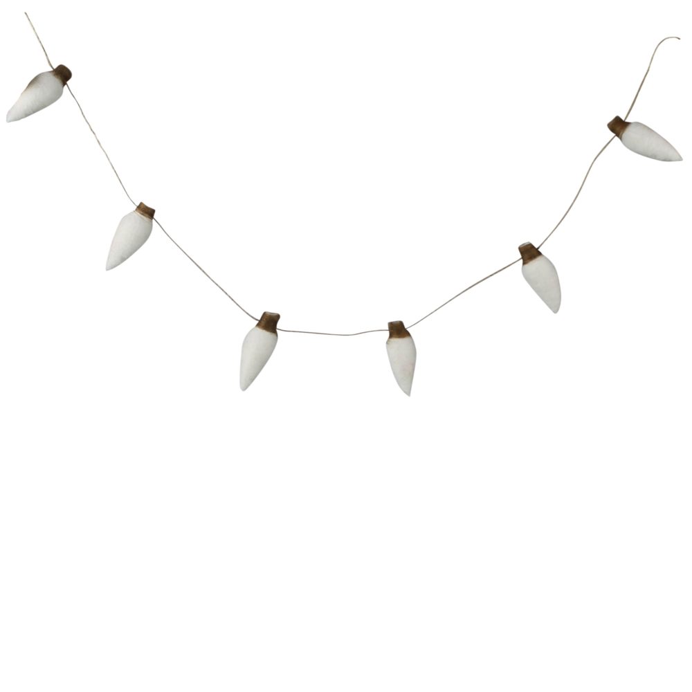 String of White Felt Lights Set of 2 by HomArt