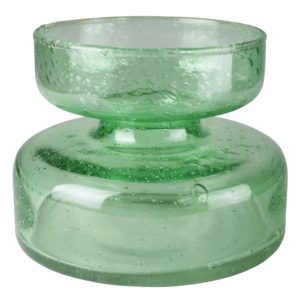 Green Seeded Glass Bulb Vase by HomArt