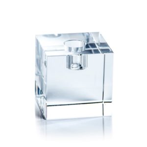Coco 2-Piece Set Crystal Glass Taper Candle Holders by Zodax