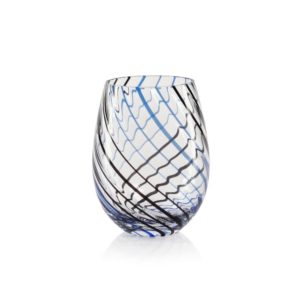 Malia Swirl Stemless All Purpose Glasses Set of 6 by Zodax