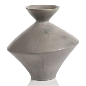 Bergen Grey Stoneware Vase by Zodax