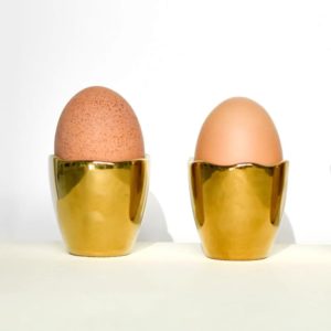 Good Morning Set of 2 Gold Egg Cups in Gift Box by Urban Nature Culture