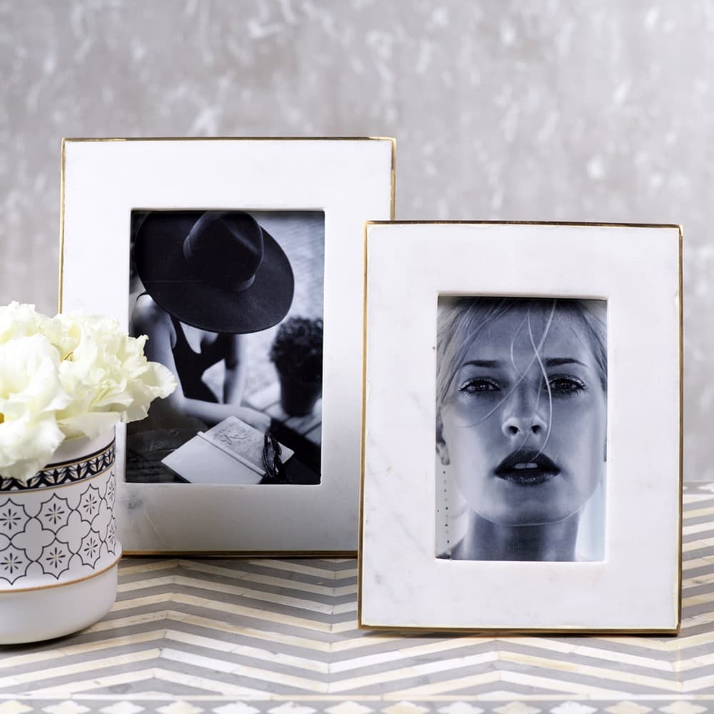 4x6 White Marble Picture Frame