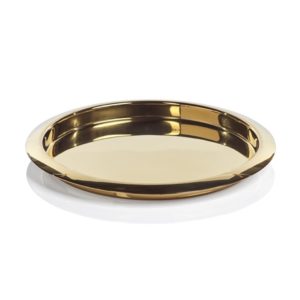 Stainless Steel Gold Round Serving Tray by Zodax