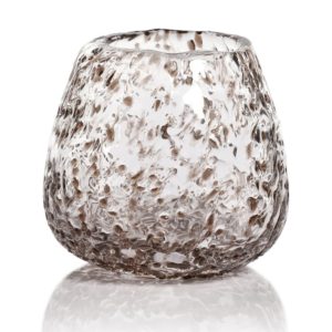 Elodie Glass Vase/Candle Holder with Smoky Glass Chips by Zodax