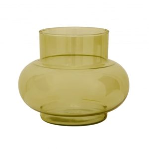 Olive Oil Recycled Glass Tummy Vase by Urban Nature Culture