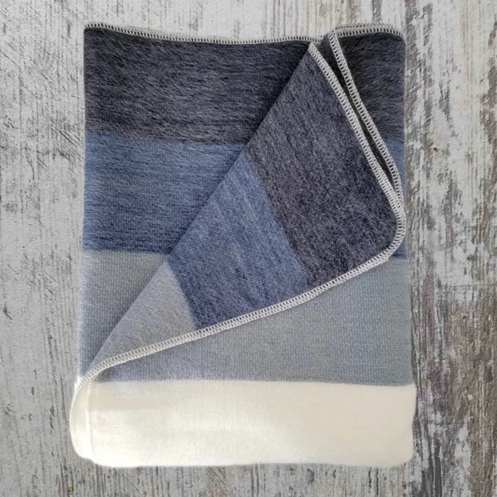 Ambato Blue Alpaca Wool Throw Blanket by Latitude Zero - Image 2