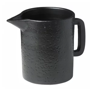 Domino Matte Black Hammered Ceramic Pitcher by Abigails