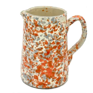 Taverna Orange and Gray Speckled Pitcher by Abigails