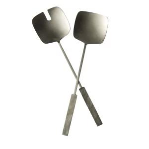 Nickel Salad Servers Set of 2 by Abigails
