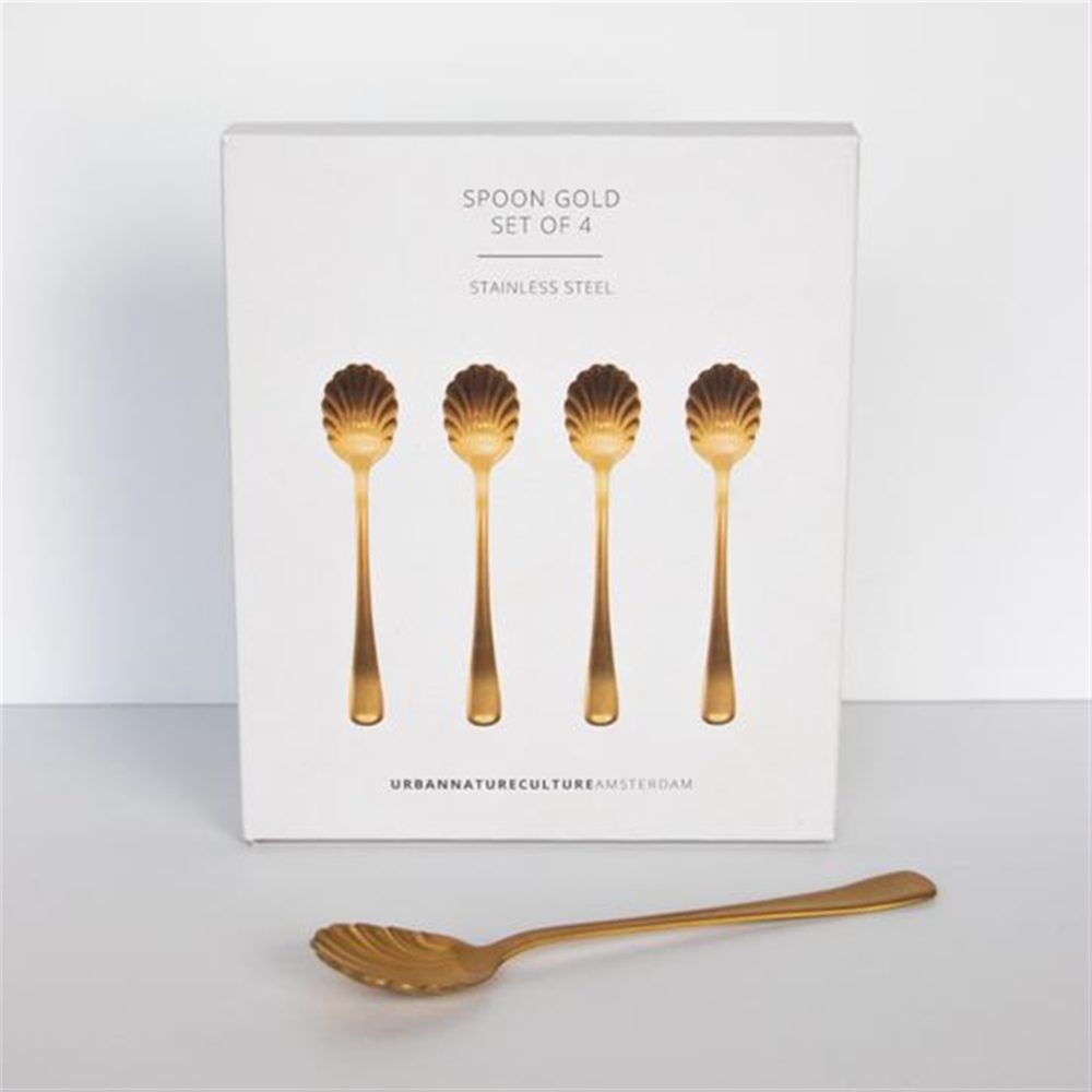 Good Morning Gold Spoons Set of 4 in Gift Pack by Urban Nature Culture