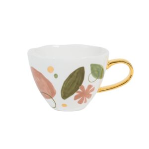 Good Morning White with Multi-Color and Gold Cup Set of 2 by Urban Nature Culture