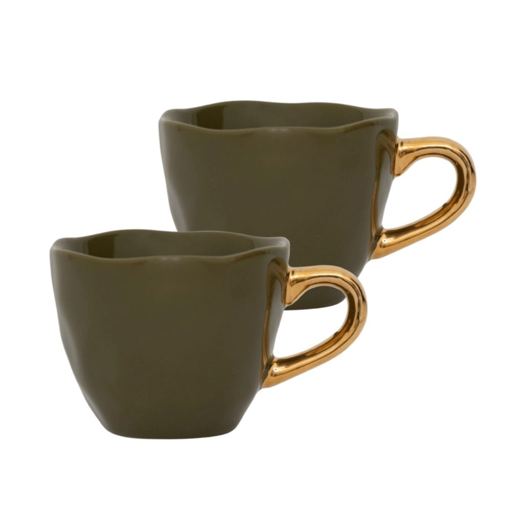 Fir Green Good Morning Mini Cups Set of 2 by Urban Nature Culture