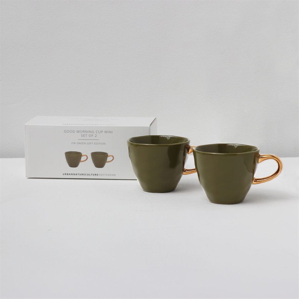 Fir Green Good Morning Mini Cups Set of 2 by Urban Nature Culture - Image 2