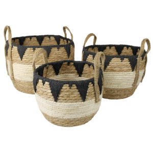Gideon Tribal Rim Baskets Set of 3 by HomArt