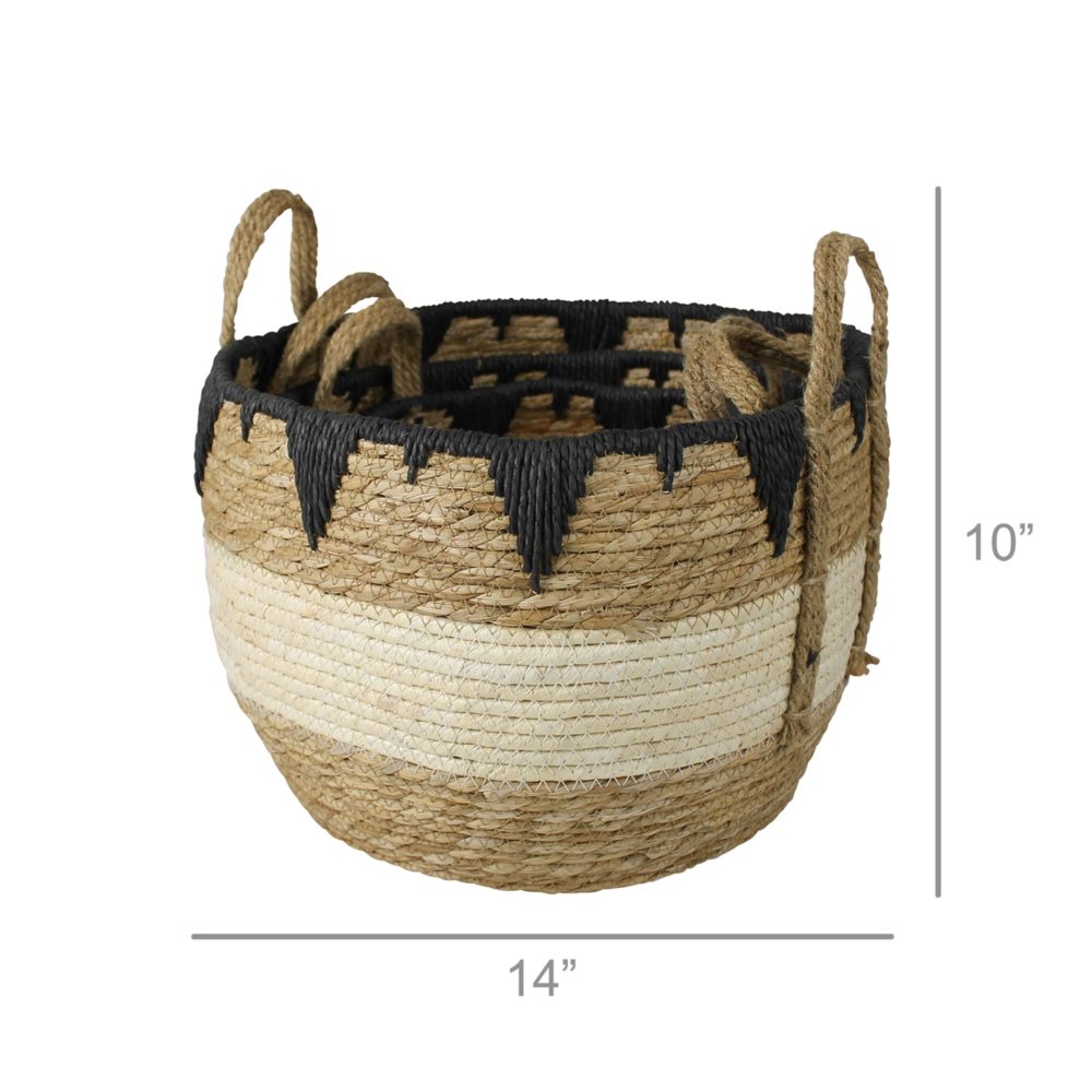 Gideon Tribal Rim Baskets Set of 3 by HomArt - Image 6