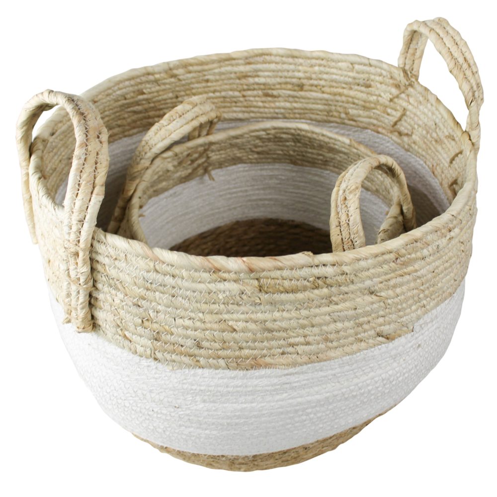 Gideon Grass and Cotton Baskets Set of 2 by HomArt - Image 4