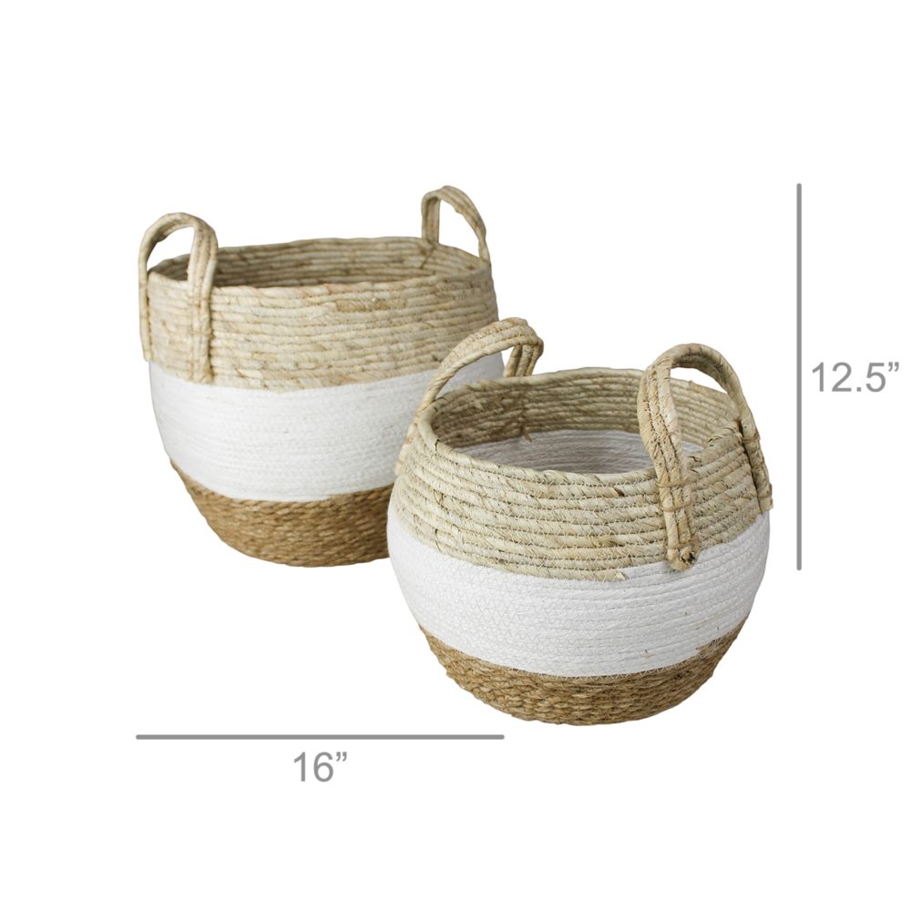 Gideon Grass and Cotton Baskets Set of 2 by HomArt - Image 5