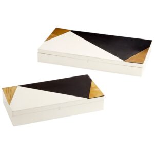 Modametric Black, Gold and White Containers by Cyan Design