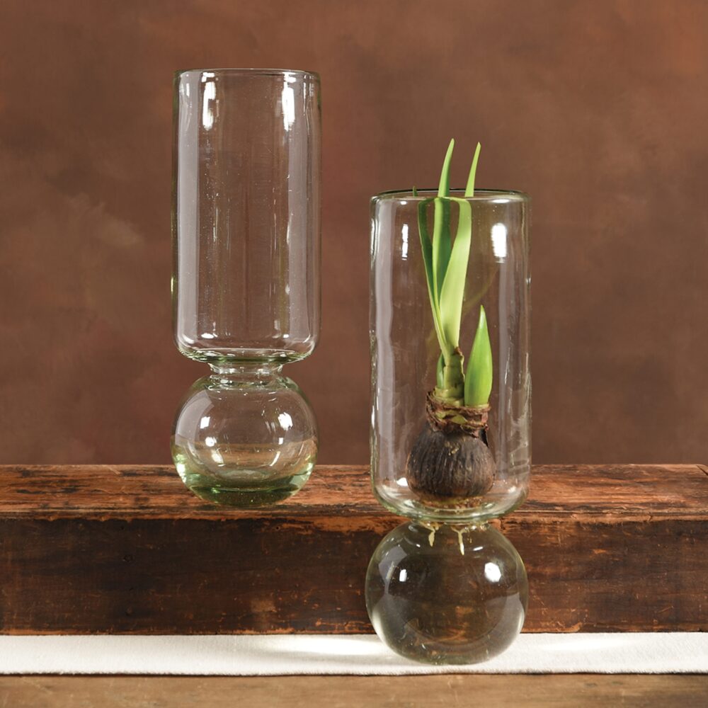 Tall Recycled Glass Bulb Vase by HomArt - Image 3