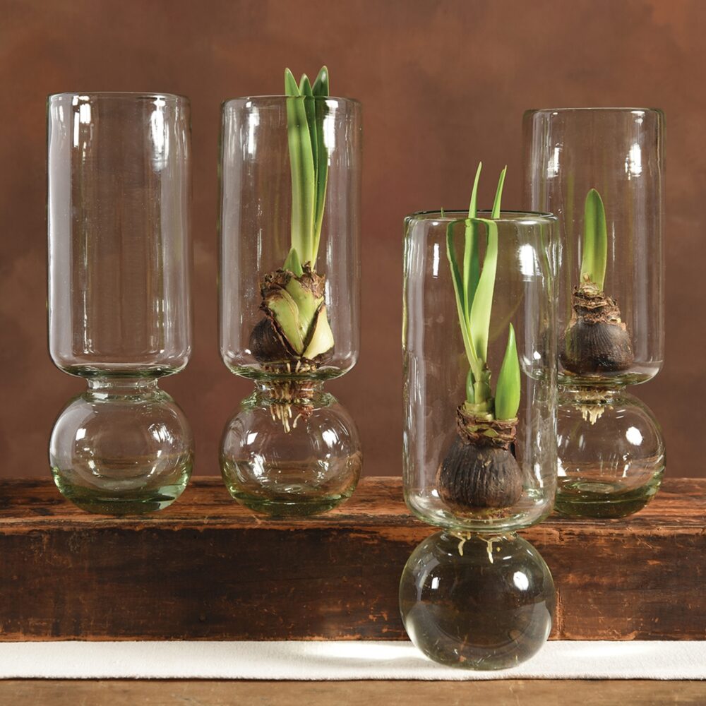 Tall Recycled Glass Bulb Vase by HomArt - Image 4