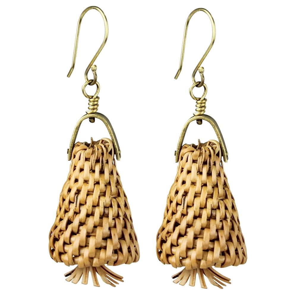 Biscayne Rattan Basket Earrings by Ora Ten Seven Colonial