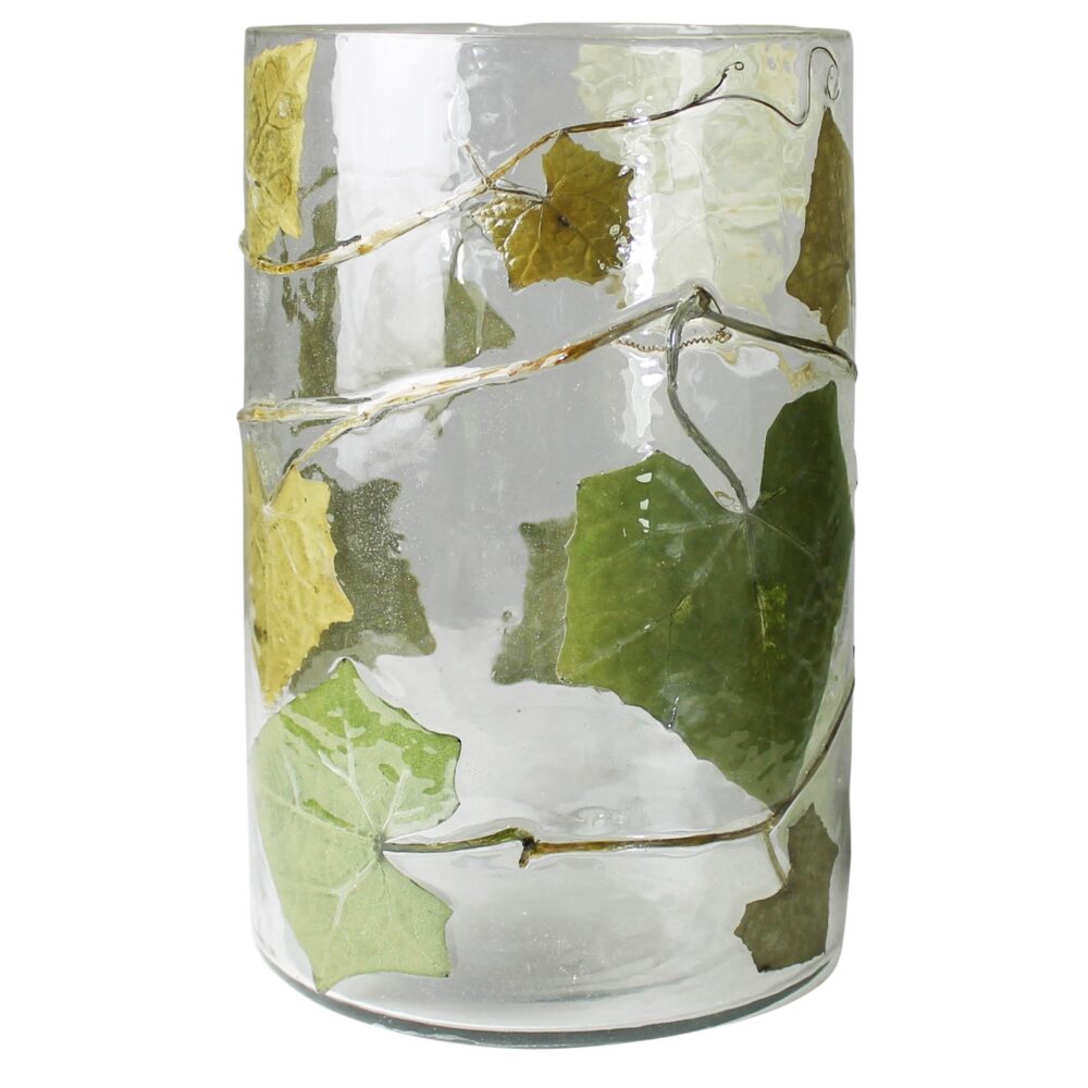 Large Enameled Ivy Hurricane by HomArt