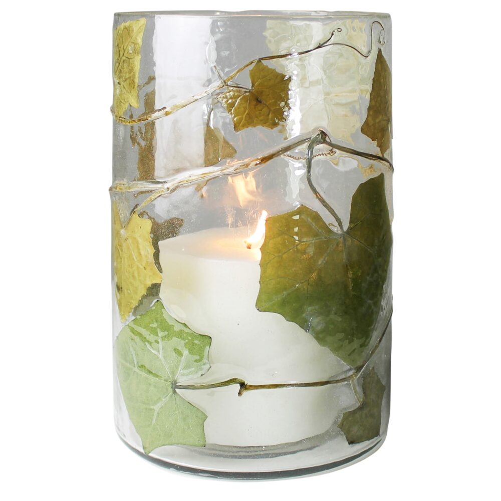 Large Enameled Ivy Hurricane by HomArt - Image 2