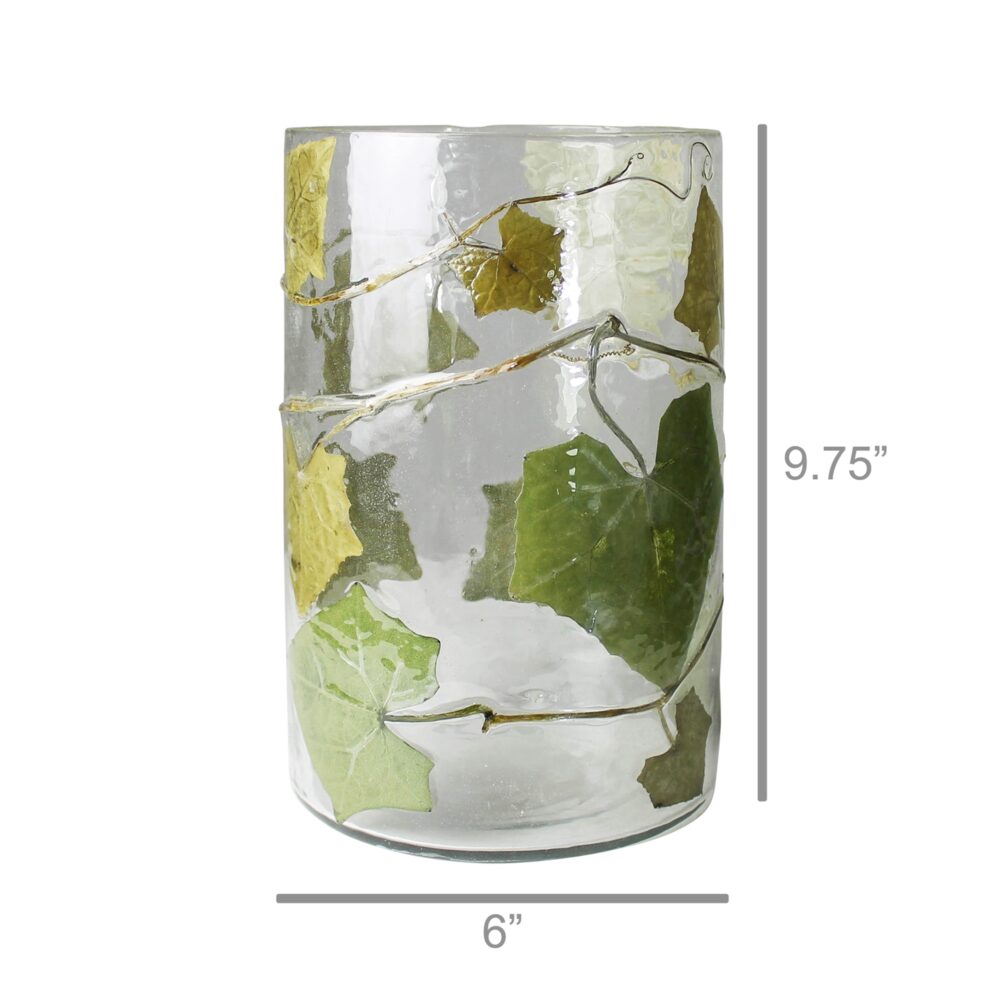 Large Enameled Ivy Hurricane by HomArt - Image 3