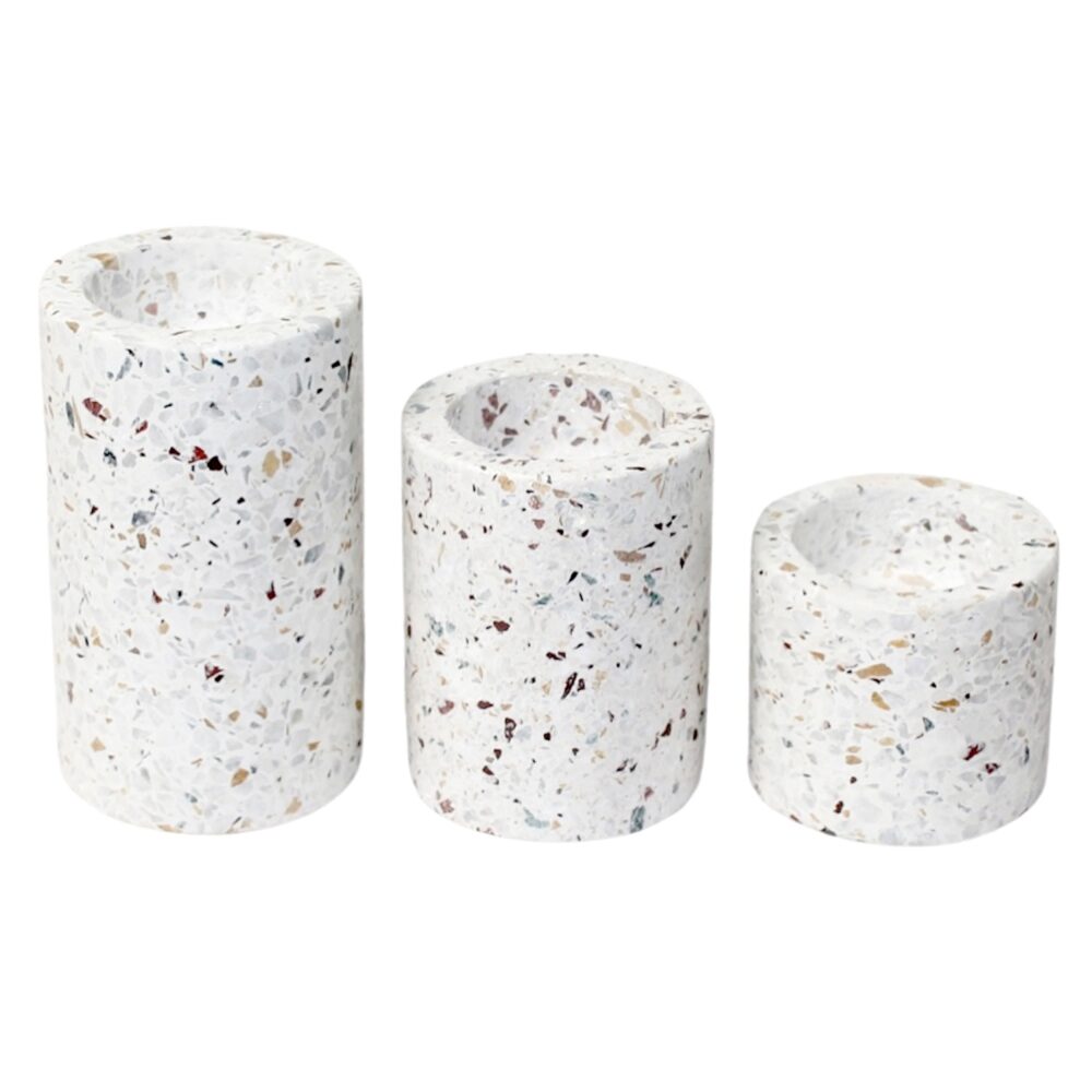Terrazzo Tea Light Candle Holders Set of 3 by BIDKhome