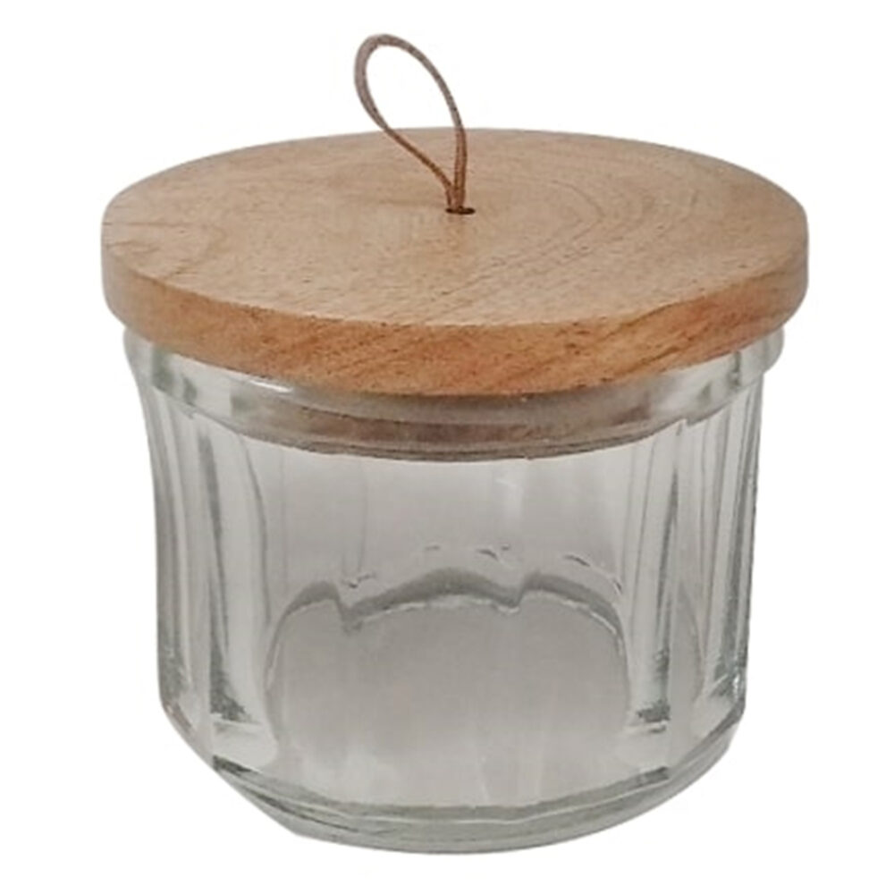 Glass and Wood Storage Jar by BIDKhome