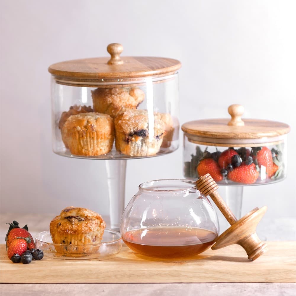 Glass Jars With Wooden Lid