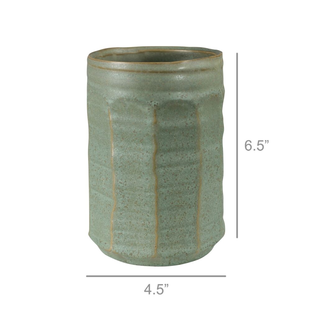 Olive Ceramic Vase by HomArt - Image 2