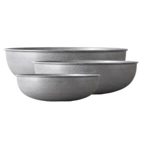 Light Grey Out Sheet Metal Planters Set of 3 by DBKD