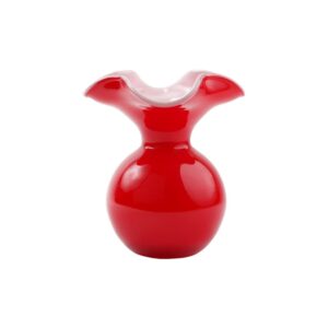 Hibiscus Glass Red Small Fluted Vase by VIETRI
