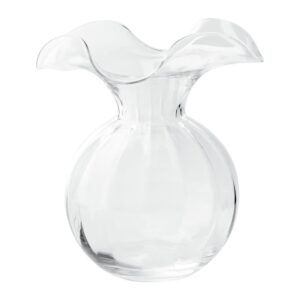 Hibiscus Glass Clear Medium Fluted Vase by VIETRI