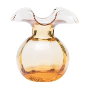 Hibiscus Glass Amber Medium Fluted Vase by VIETRI