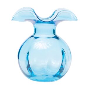 Hibiscus Glass Aqua Medium Fluted Vase by VIETRI