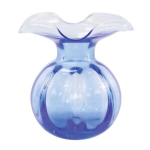 Hibiscus Glass Cobalt Medium Fluted Vase by VIETRI