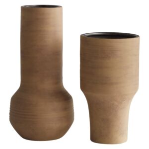 Amphora Unglazed Brown Vases and Bowl by Cyan Design