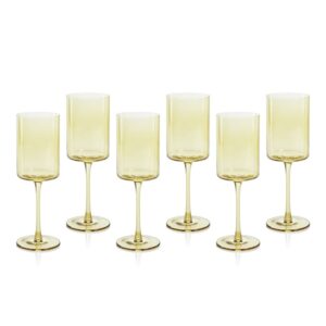 Light Yellow Foligno Wine Glasses, Set of 6 by Zodax