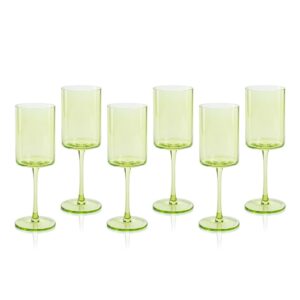 Light Green Foligno Wine Glasses, Set of 6 by Zodax