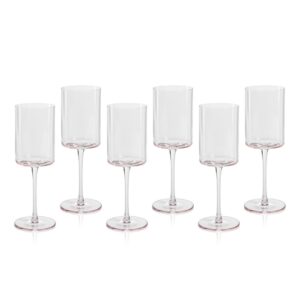 Light Pink Foligno Wine Glasses, Set of 6 by Zodax