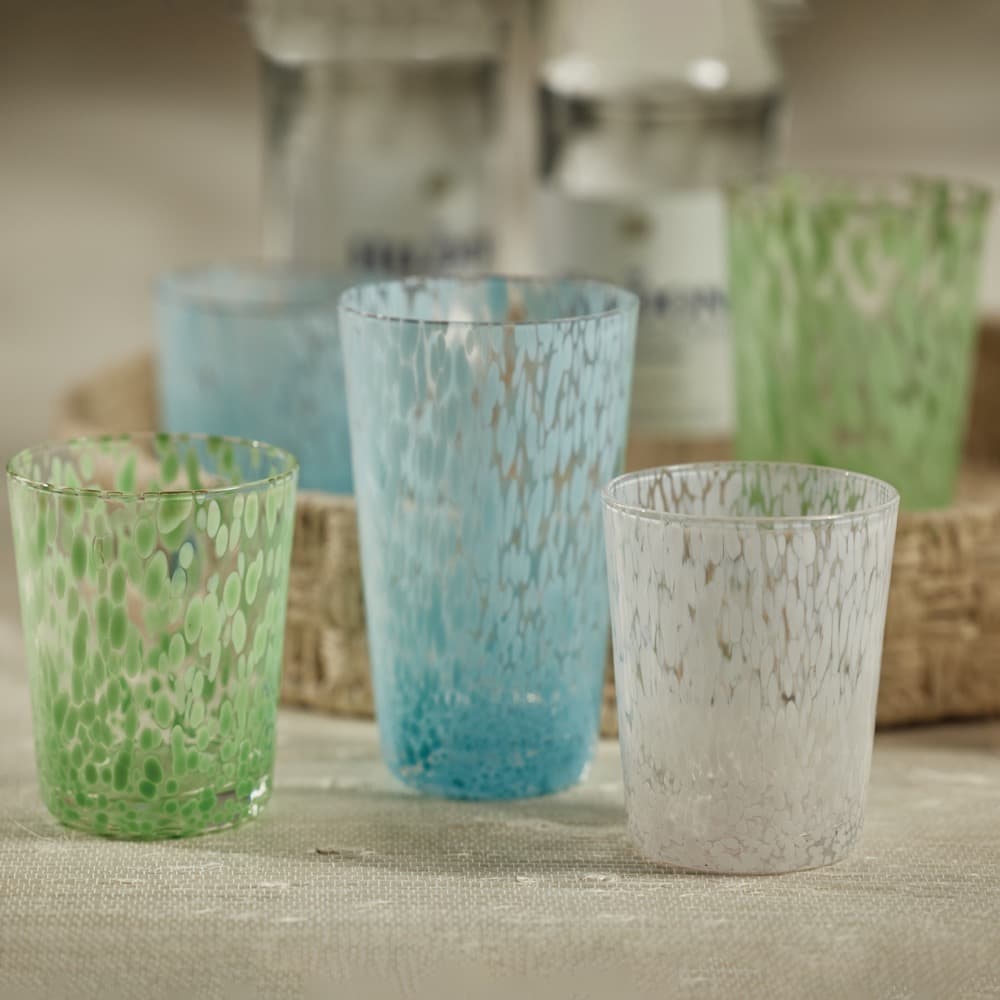 Willa Speckled Highball Glasses, Set of 6 (Set of 6) Color: Aqua