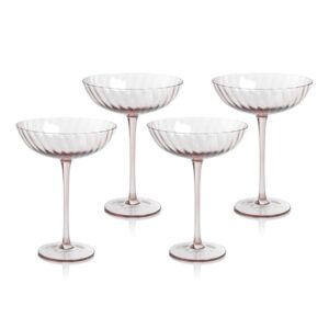 Lilac Sesto Optic Swirl Cocktail Glasses, Set of 4 by Zodax